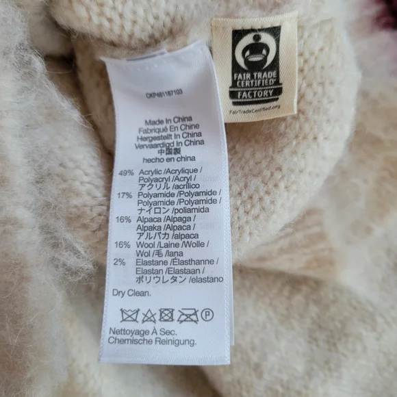 Madewell Brushed Checkerboard Fair Isle Sweater Size Small - Picture 7 of 7